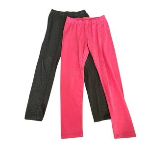 CAT & JACK LIMITED TOO L 12 Set Of Two Hot Pink Gray Leggings